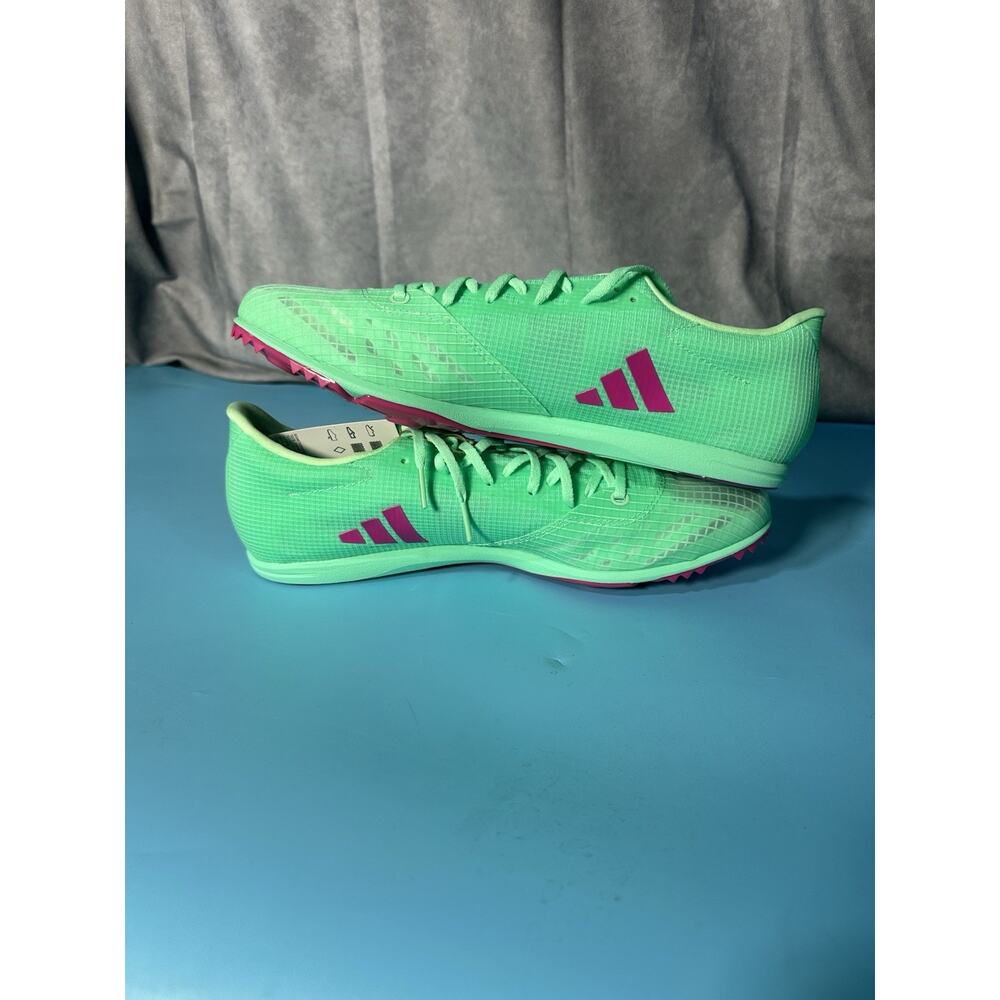 Adidas Adizero Distancestar Track Shoes Men’s Size 11 GV9078 Mint Green Pink NEW - Picture 7 of 9